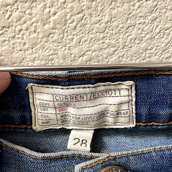 Current Elliott The High Waist Ankle Skinny Jeans Released Uneven Hem - Picture 4 of 9